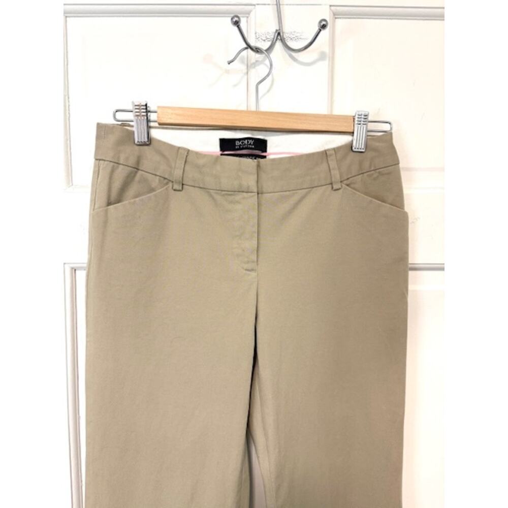 Body By Victoria Christine Fit Dress Pants Womens Sz 4 Khaki Low Rise Flare Y2K - Picture 2 of 13